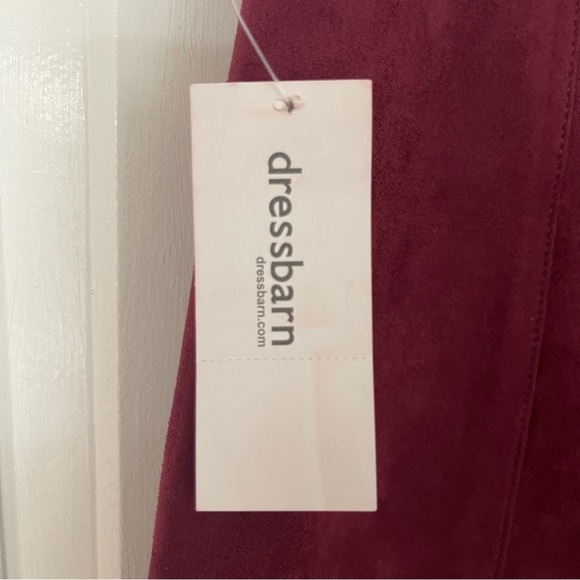 Dress Barn Retrology Burgundy Faux Suede Button Skirt NWT - Picture 4 of 7
